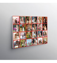 Sevgili Hediyesi 24 Fotoğraflı Kırmızı Kolaj Kanvas Tablo Orta Boy (40x60)