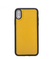 Bouletta Fxc Arka Kapak Hediye Deri Telefon Kılıfı-İphone X-Xs-Sarı