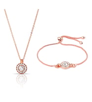 Rose Zirkon Taşlı Kolye Bileklik Ps1067