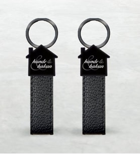 BK Gift Kişiye Özel 2'Li Ev Figürlü Metal Anahtarlık
