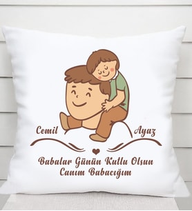 Baba-Oğul İsimli Kare Yastık