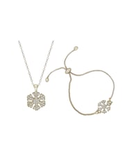 Bayan Zirkon Taşlı Kartanesi Kolye Bileklik Set  Ps0650