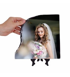 Kişiye Özel Fotoğraflı Taş Çerçeve  (20x20)