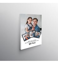 Babaya Hediye 4 Fotoğraflı Mesajlı Kanvas Tablo -  Büyük Boy (50X70)