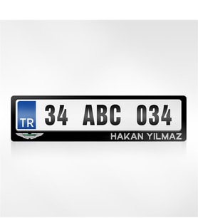 BK Gift Kişiye Özel İsimli Aston Martin Logolu Plakalık