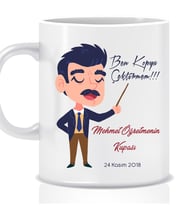 24 Kasım Öğretmenler Günü Hediyesi İsimli Kupa Bardak