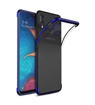 Samsung Galaxy A20 Kılıf Lazer Kaplama Silikon Mavi 