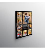 Kişiye Özel  8 Fotoğraflı Yazılı Aile Kanvası -  Küçük Boy (30X45)
