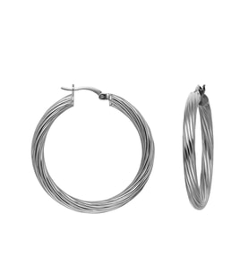Gümüş 3 Cm Burgu Halka Küpe ES0154