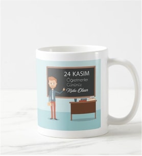 Öğretmenler Gününe Özel Vektörel Tasarım Kupa