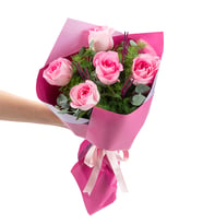 Lila Pembe Bukette Pembe Güller