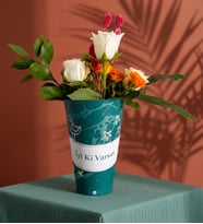 İyi Ki Varsın Saksıda Çardak Gül ve Kalanchoe