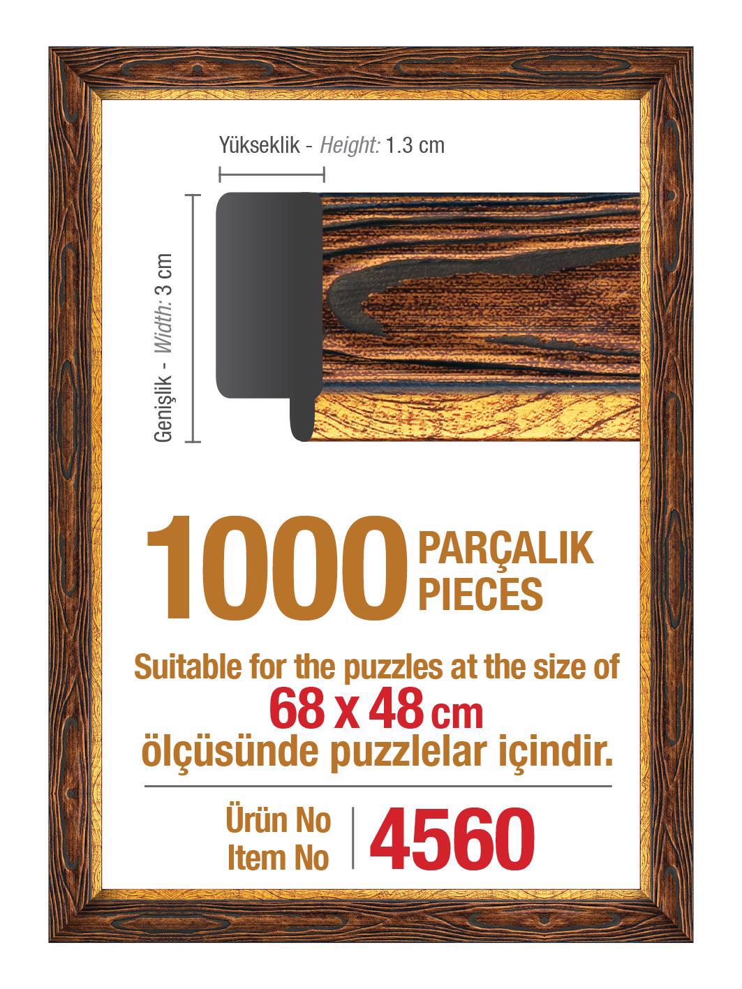1000'lik Kahverengi 68 x 48 cm Puzzle Çerçevesi