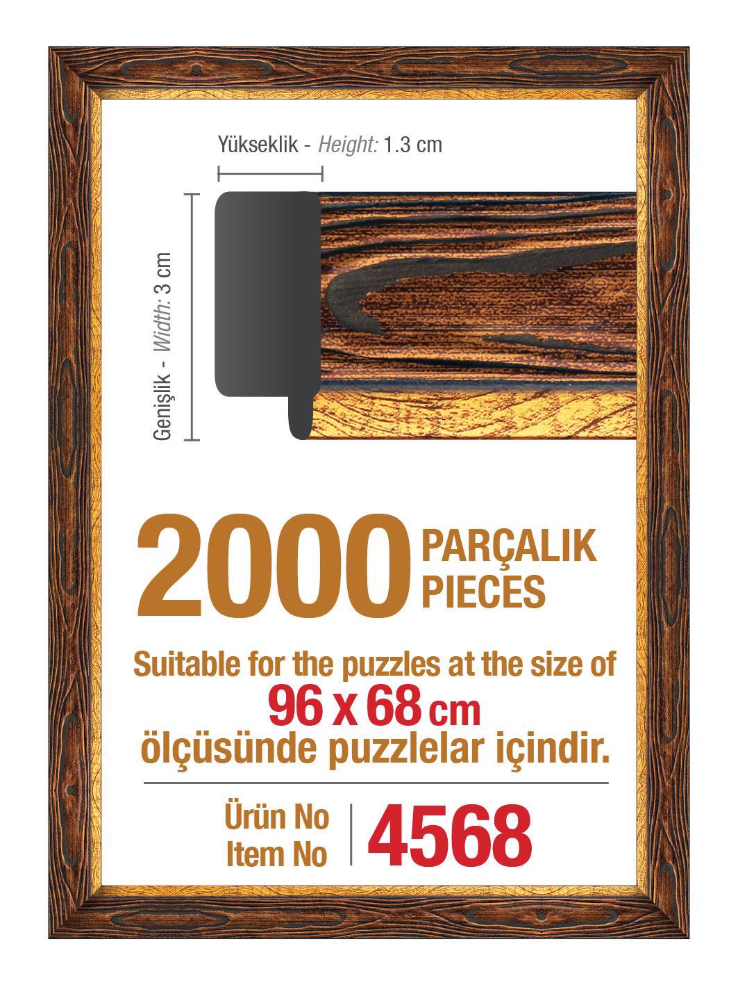 2000'lik Kahverengi 96 x 68 cm Puzzle Çerçevesi