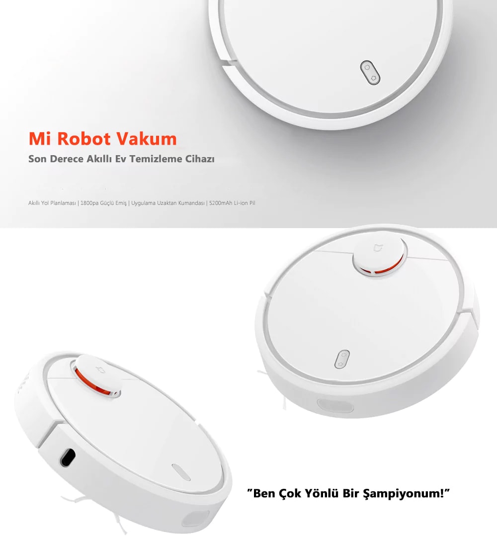 Orijinal Xiaomi Mi Akıllı Robot Süpürge- Beyaz Xiaomi