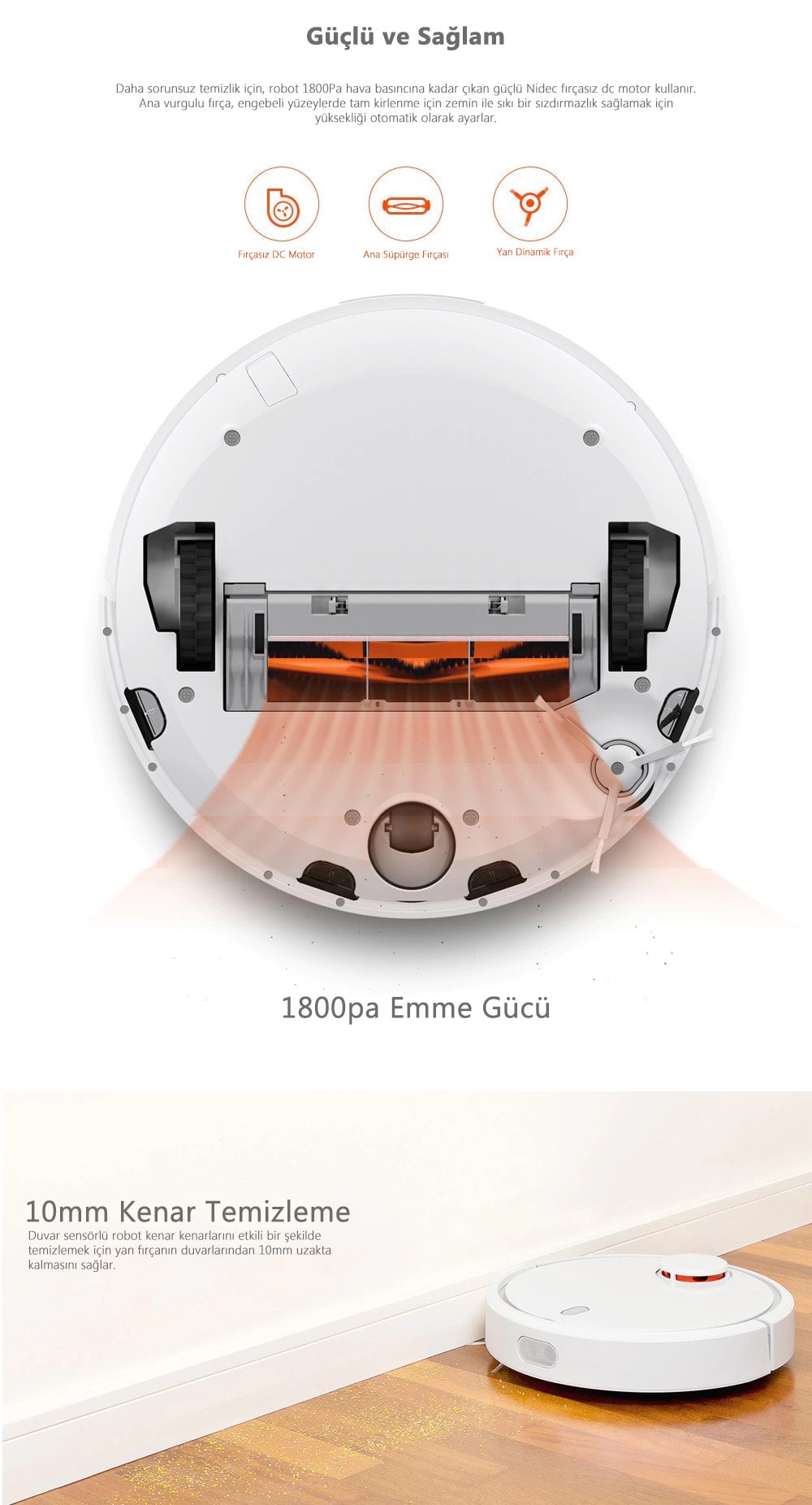 Orijinal Xiaomi Mi Akıllı Robot Süpürge- Beyaz Xiaomi