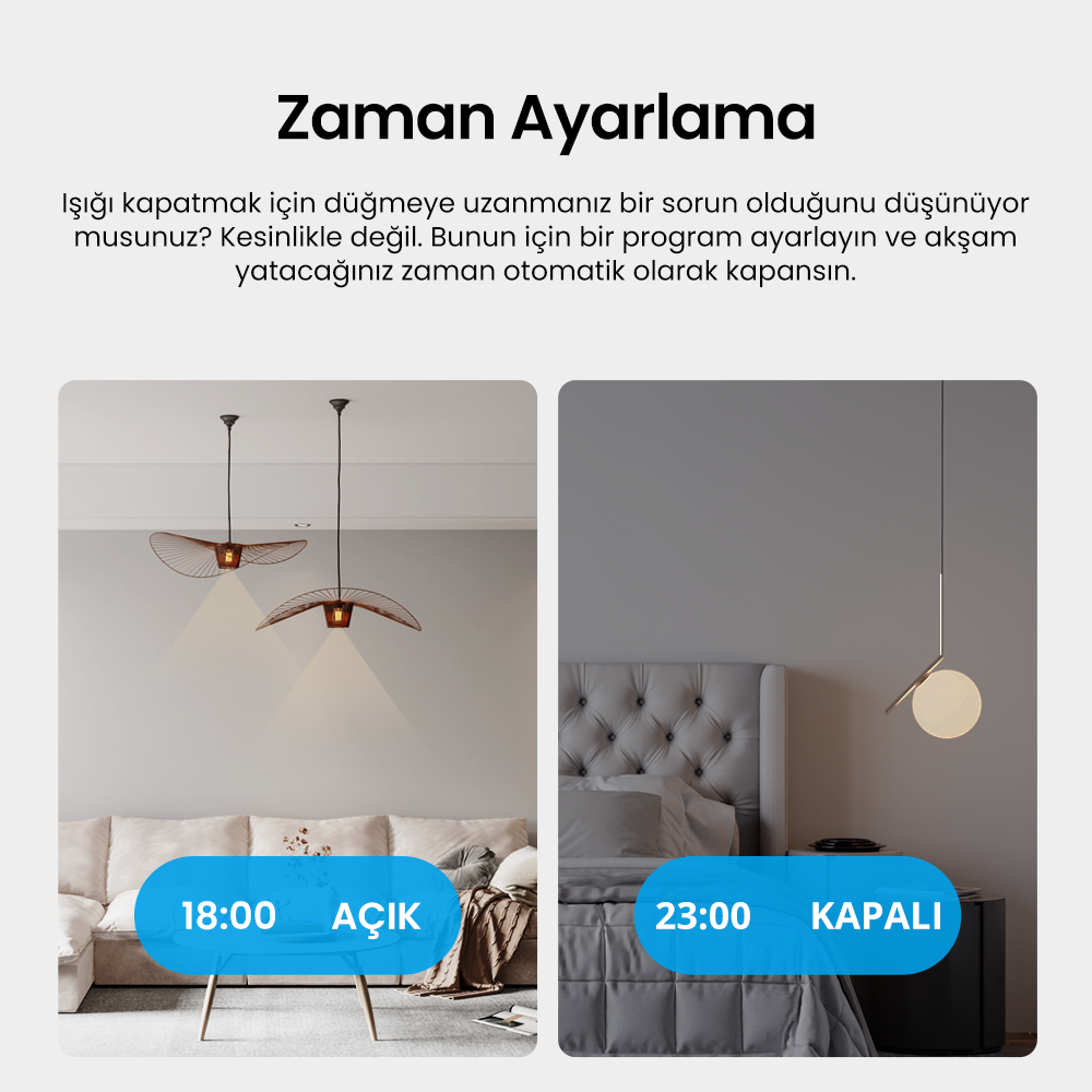 T3EU3C 3 Kanallı Akıllı Dokunmatik Duvar Anahtarı