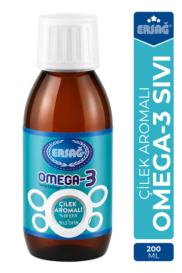 ERSAĞ Omega-3 Sıvı Çilek Aromalı Takviye Edici Gıda 100 ML
