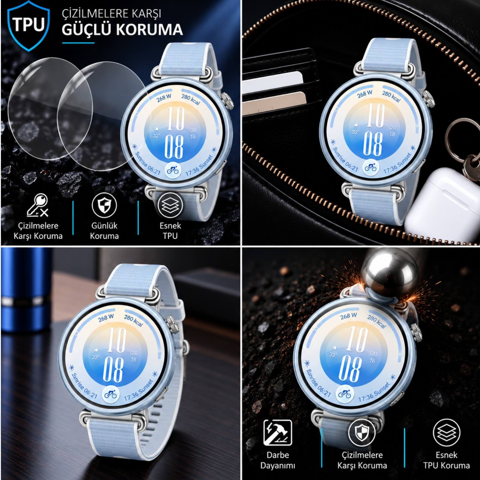Huawei Watch GT 7 Pro İle Uyumlu Ekran Koruyucu Nano Parlak Çizilmeye Dayanıklı Akıllı Saat Koruması, 9H Kırılmaz Esnek Cam, Hd Şeffaf 2 Adet