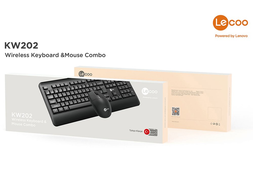 Lecoo Kw202 Kablosuz Q Klavye - Mouse Set Siyah