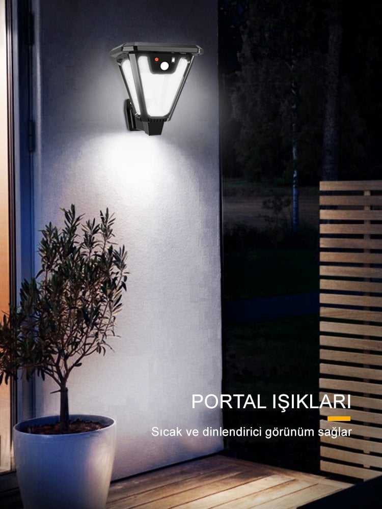 Powermaster HS-V83 Solar Panelli 3 Modlu Kumandalı Hareket Sensörlü 100 SMD Ledli Şarjlı Duvar ve Bahçe Lambası İçerik