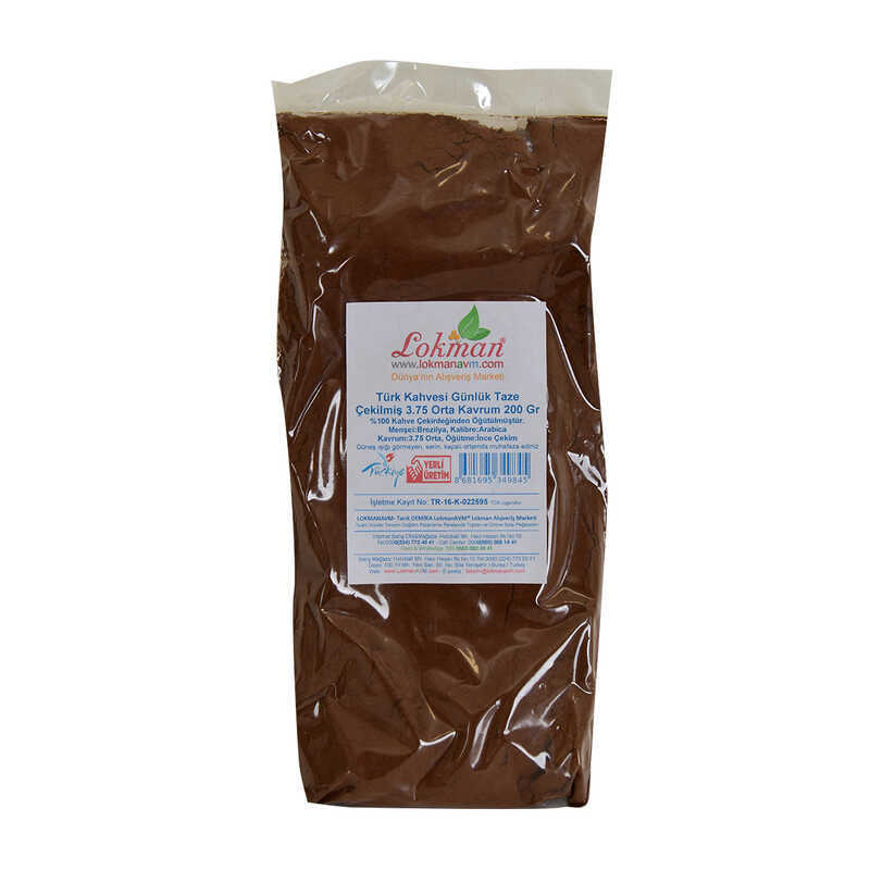 LOKMANAVM TÜRK KAHVESİ GÜNLÜK TAZE ÇEKİLMİŞ 3.75 ORTA KAVRUM 200 GR PAKET LOKMANAVM TÜRK KAHVESİ GÜNLÜK TAZE ÇEKİLMİŞ 3.75 ORTA KAVRUM 200 GR PAKET