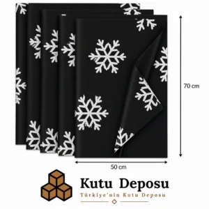 50x70 Siyah Kar Desenli Pelur Kağıt