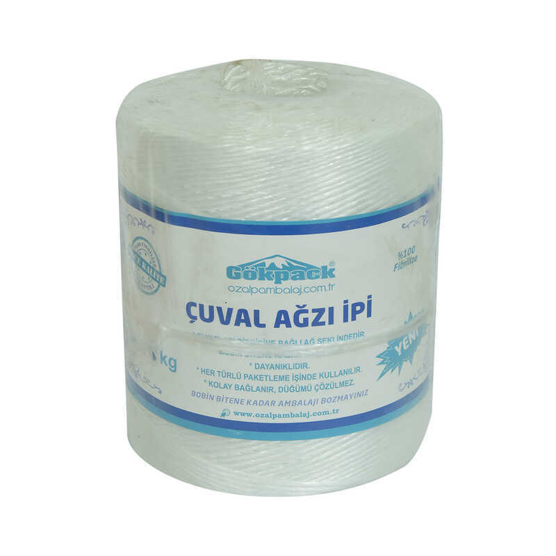 GÖKPACK ÇUVAL AĞZI İPİ YÜZDE 100 FİBRİLİZELİ NAYLON İP BEYAZ GÖKPACK ÇUVAL AĞZI İPİ YÜZDE 100 FİBRİLİZELİ NAYLON İP BEYAZ