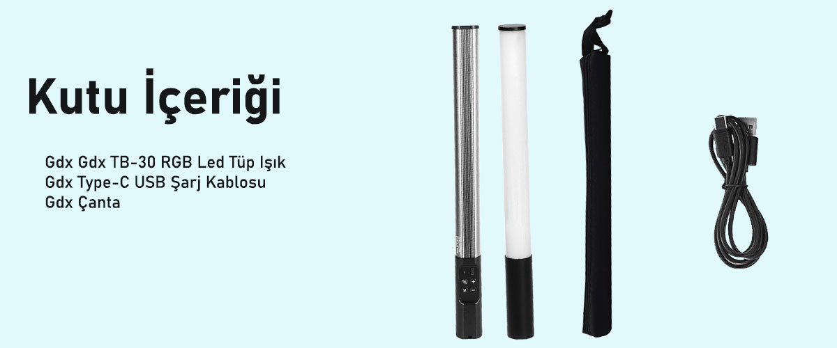 Gdx TB-40 RGB Led Tüp Işık (Uzunluk: 40 cm)