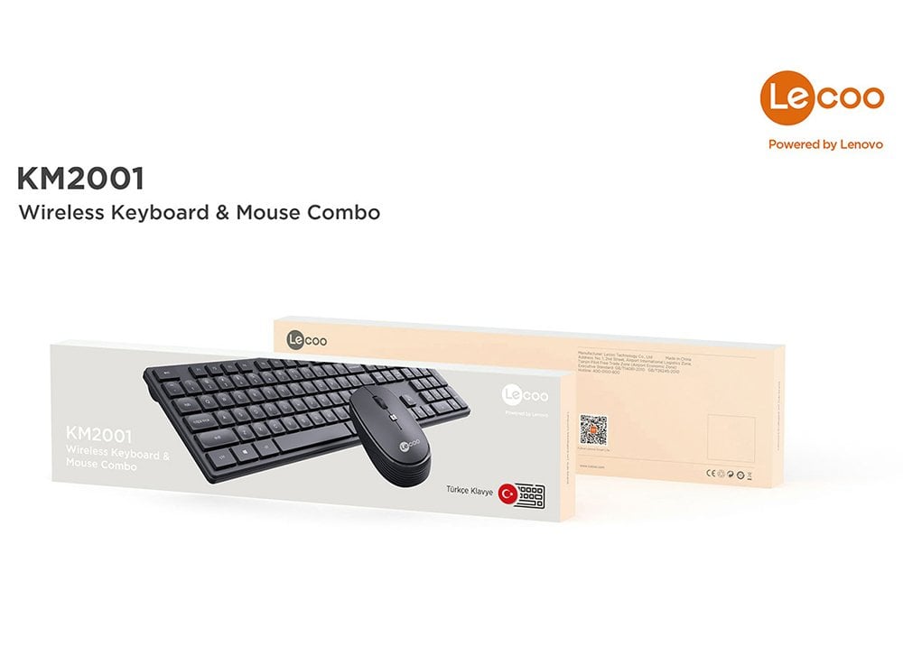 Lecoo KM2001 Kablosuz Q Klavye - Mouse Set
