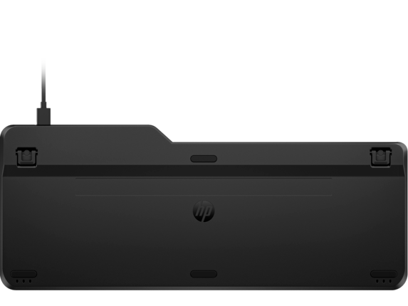 HP 405 Backlit Wired Keyboard Jet Black CoreSet WhiteBG Bottom - US