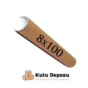 8x100 cm Kapaklı Silindir Postüp Rulo Gönderi Kutusu