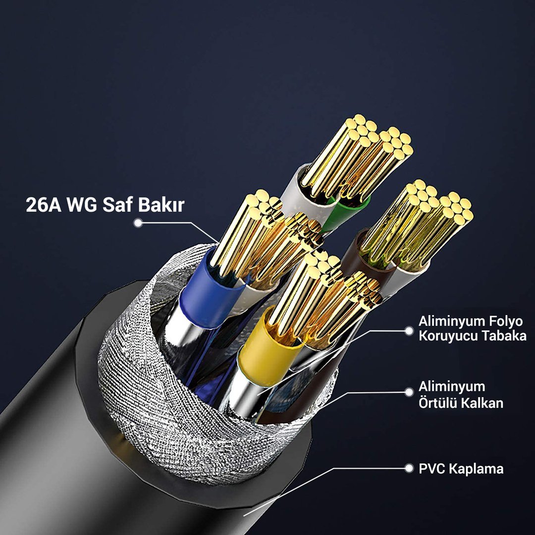 Powermaster PMCAT75 Cat7 Kablo 5 Metre Kablo Kalitesi