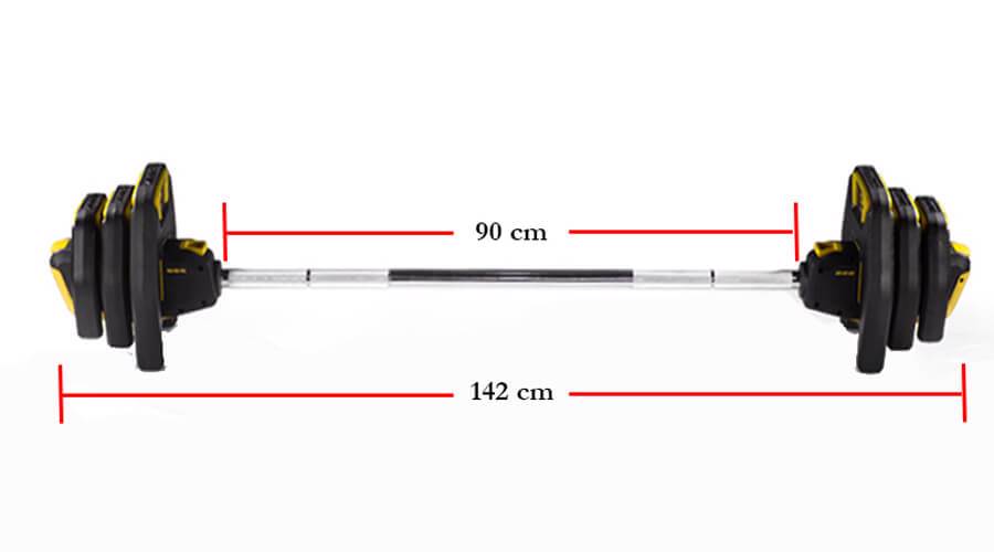 Avec Profesyonel Ayarlanabilir Barbell Seti 142 cm 20 Kg