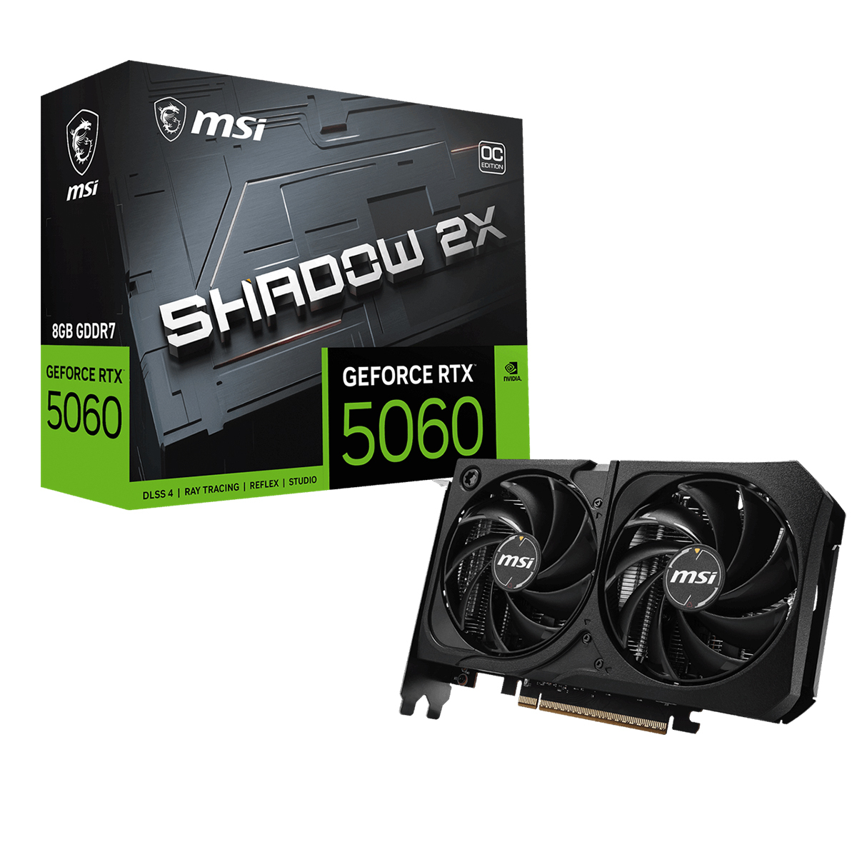 MSI GeForce RTX 5060 8G SHADOW 2X OC GDDR7 DLSS 4 128 Bit Ekran Kartı