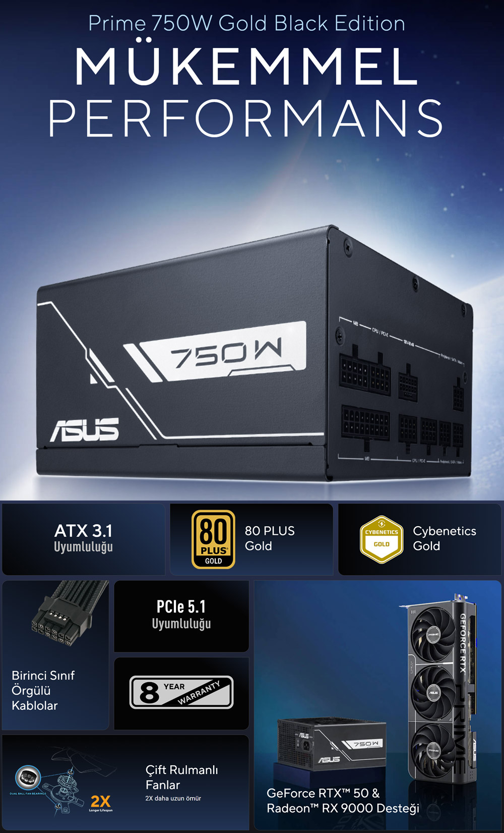 Prime 750W Gold Black Edition