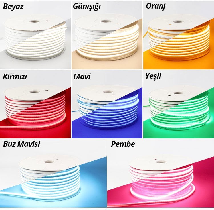 Powermaster 12 Volt 100 Metre Mavi Neon Şerit Led