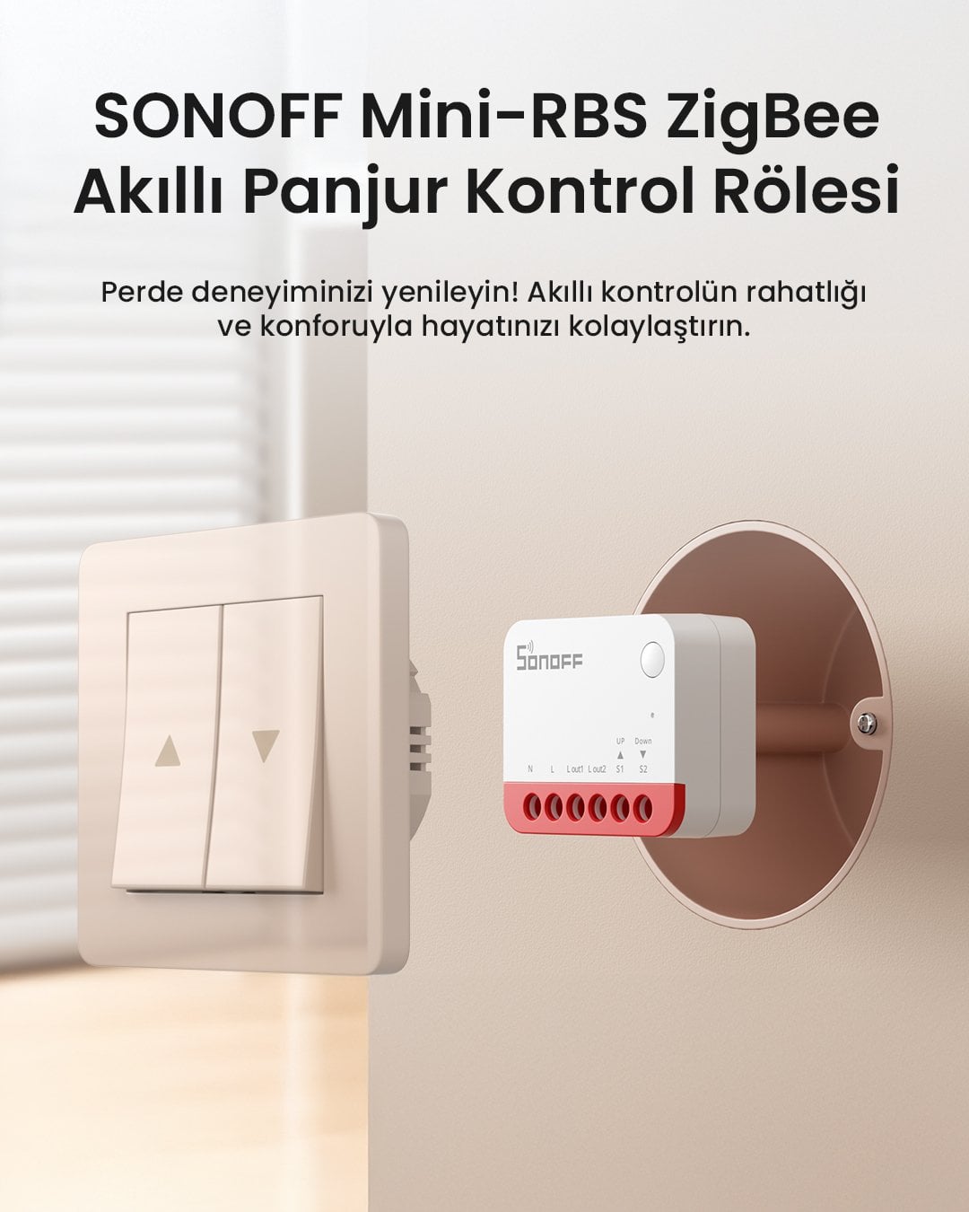 SONOFF Zigbee Mini-ZBRBS Akıllı Panjur Kontrol Rölesi