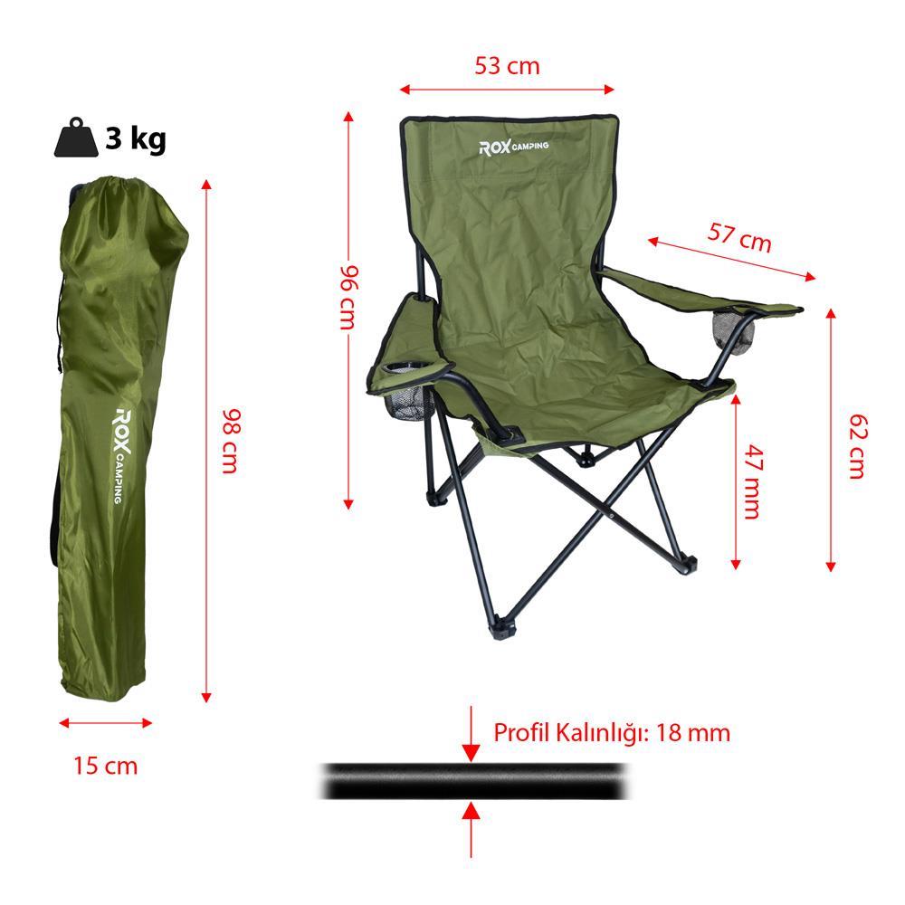 Rox Camping Katlanır Kamp Sandalyesi- Yeşil nasıl kullanılır