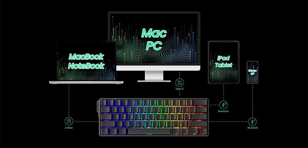Akko Monsgeek Fun60 Ultra Shine Through White Gaming Klavye H4