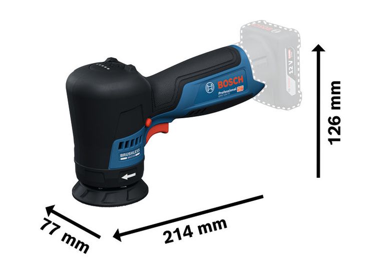 GPO 12V-77 Kompakt fırçasız tasarıma sahip Bosch GPO 12V-77 polisaj makinesi.
