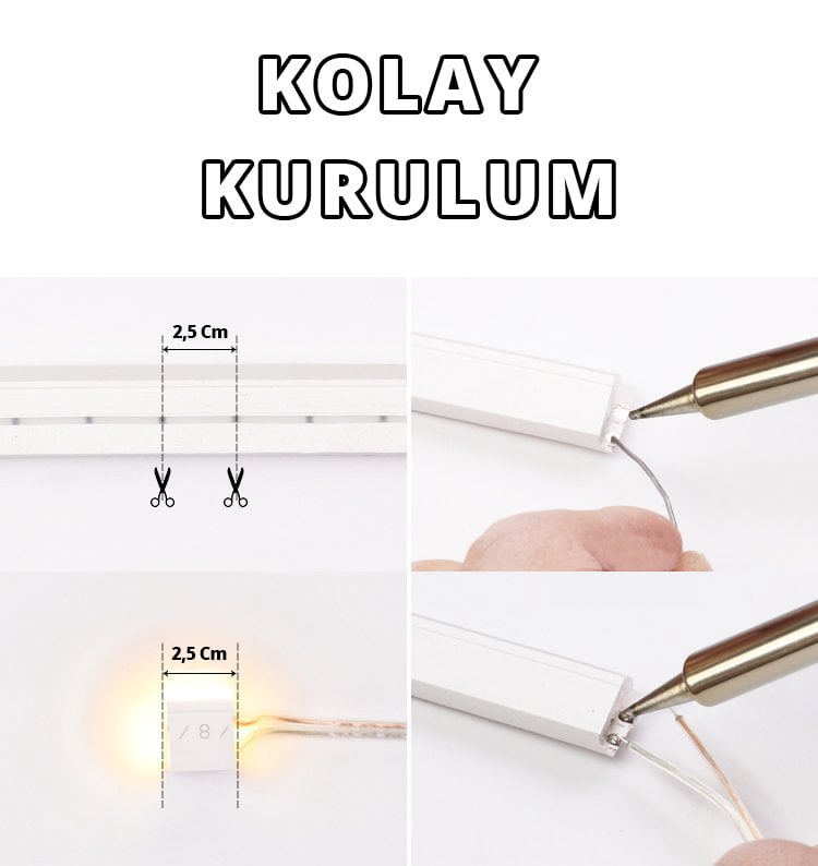 Powermaster Neon Şerit Led Oranj 100 Metre 12 Volt