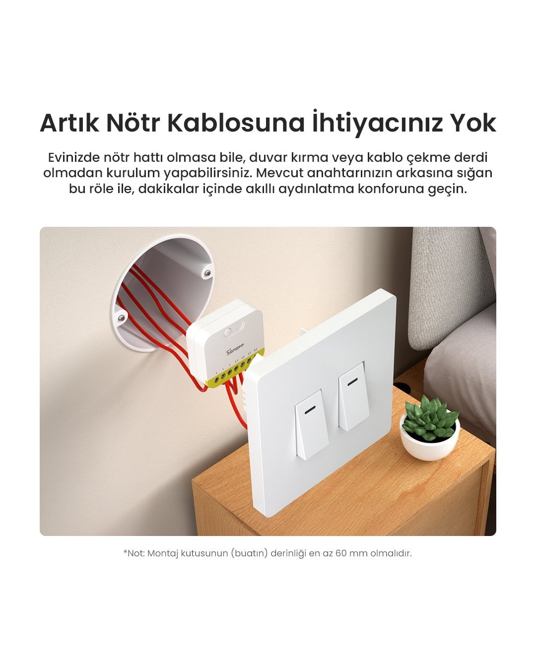 SONOFF Mini-ZB2GS-L Duo Nötrsüz ZigBee 2 Kanallı Akıllı Röle