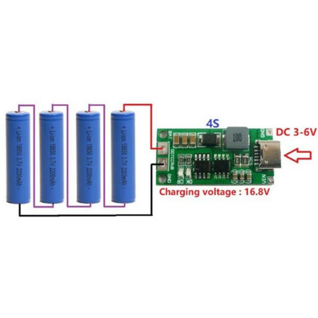 4S 2A BMS 16.8V Type C Lityum Pil Sarj Modülü-3