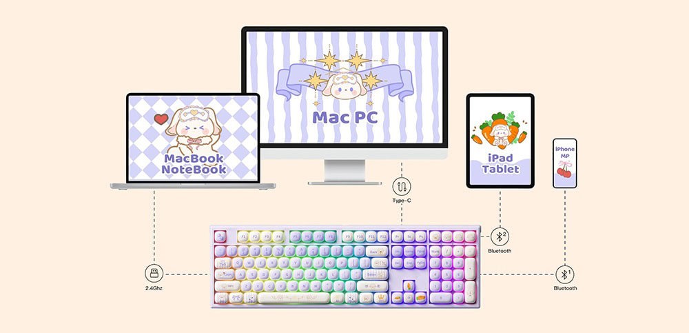 Akko Monsgeek Mg108b Magic Lop Bunny Gaming Klavye H4