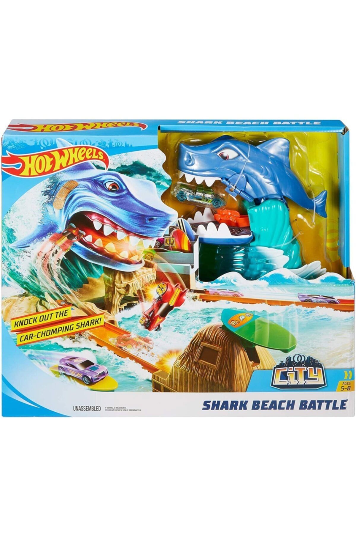 Mattel Hot Wheels City Shark Beach Battle Play Set Fnb21
