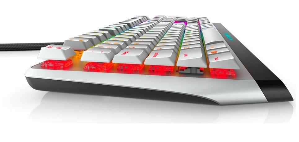 Alienware AW510K RGB Cherry MX Low Profile Red İngilizce Mekanik Kablolu Beyaz Gaming Klavye a1