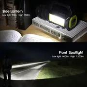 Ultra Güneş Feneri COB Yan Işık ile - Taşınabilir, Yüksek Güçlü LED & Yürüyüş Işığı, Çoklu Modlar, USB Şarj, Pil Dahil - Dış Maceralar ve Durumlar için Mükemmel ayrıntılar 2