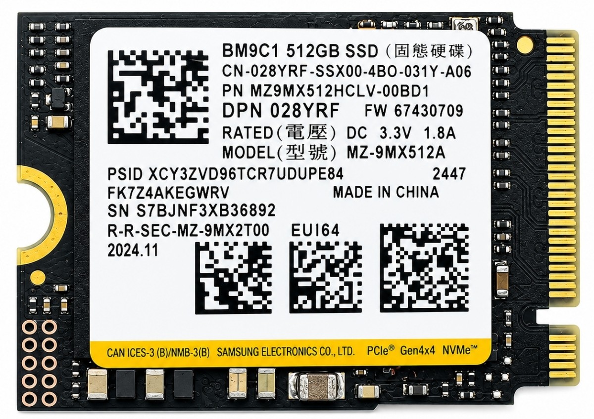 Samsung BM9C1 512GB M.2 2230 NVMe PCIe Gen4x4 SSD