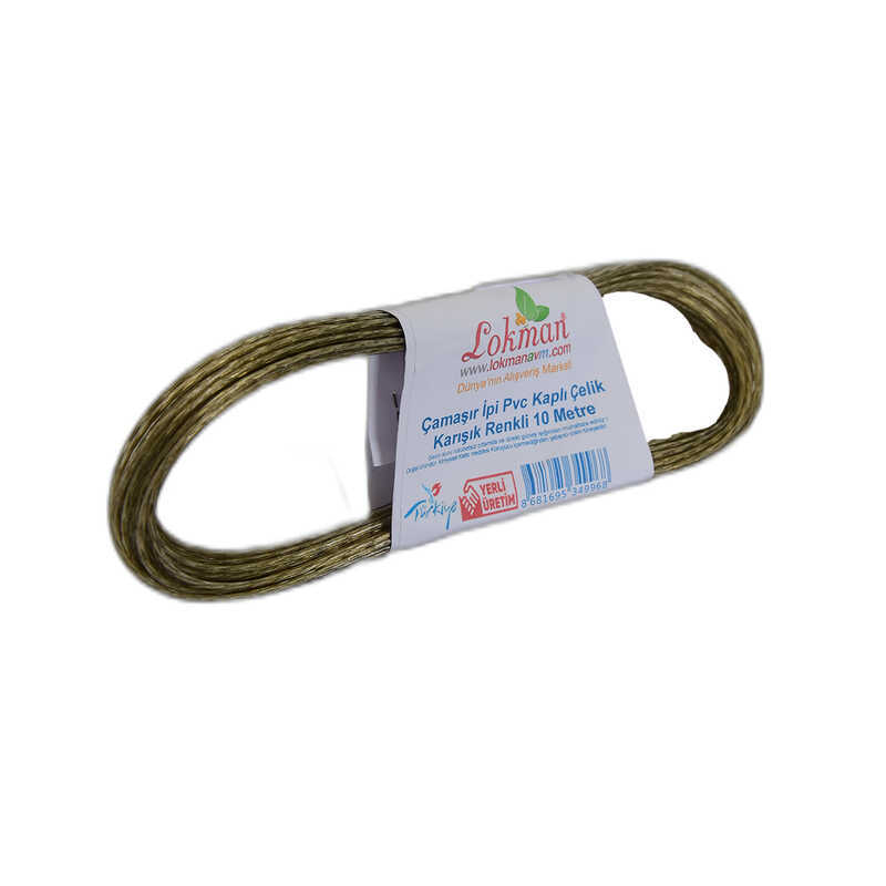 LOKMANAVM ÇAMAŞIR İPİ PVC KAPLI ÇELİK KARIŞIK RENKLİ 10 METRE 1 ADET LOKMANAVM ÇAMAŞIR İPİ PVC KAPLI ÇELİK KARIŞIK RENKLİ 10 METRE 1 ADET